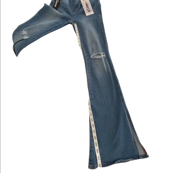 Simply Society Flare super high rise split hem jeans - Picture 8 of 12